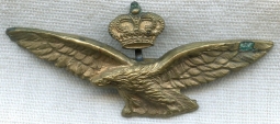 Very Rare WWI Italian Pilot Badge in Metal as Worn by USN & USAS Pilots in Italy