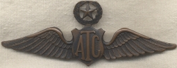 Very Rare WWII US Army Civilian ATC Supervisor Pilot Wing