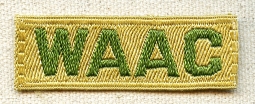 Early WWII 1942 US WAAC Women's Army Auxiliary Corps Shoulder Tab. Scarce
