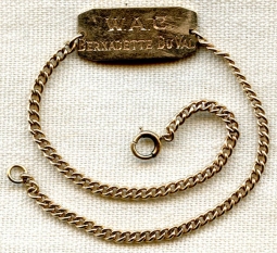 Elegant & Simple 14K Gold WWII W.A.C. ID Bracelet (4.5g) Named to Bernadette Duval