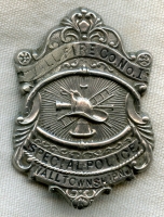 1910s Wall Fire Co. No. 1 Special Police Badge, Wall Township, New Jersey