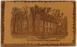 Early 1900s Leather Postcard of Warner House, Portsmouth, New Hampshire