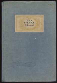 1920 "War Service: A Memorial" for Brown & Sharpe Employees Who Died Serving in WWI