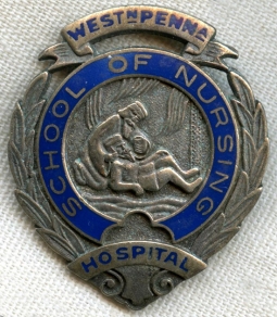 Vintage Sterling Silver Western PA Hospital (Pittsburgh) School of Nursing Graduation Badge
