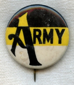 1930sUS Military Academy (USMA) West Point Celluloid Pin in Black, Gold and White