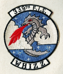 Rare ca 1955 USAF 339th Fighter Interceptor Squadron Large Japanese Made Jacket Patch.