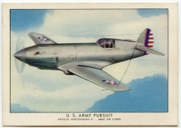 1940 Wings Cigarettes Card Series 1 #6 (Curtiss-Wright P-37) of  Set T87 in Near Mint Condition
