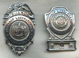 Mid-Late 1960s Guard Badge Set Winthrop Labs, Rensselaer, New York Anabolic Steroid Winstrol Creator