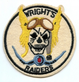 Ext. Rare, Late WWII USN VBF-95 WRIGHT'S RAIDERS Jacket Patch