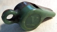 Wonderful WWII "War Shortages" Plastic Air Raid V for Victory Alert Whistle