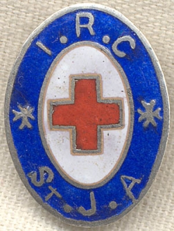 Rare WWI St. John's Ambulance Corps for International Red Cross Lapel Pin