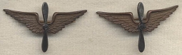 Matched Pair of WWI US Air Service Officer's Collar Insignia