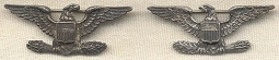 Pair of WWII Colonel's Eagles in Silver by B,B & B