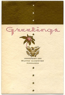 Nice WWII Indiantown Gap Military Reservation Christmas Card