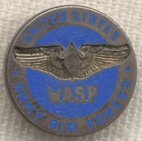 Very Rare WWII USAAF WASP Discharge Pin in Sterling by Amico