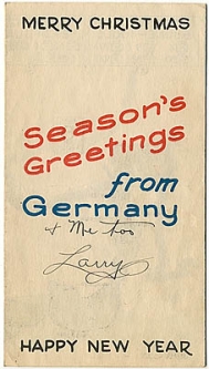 WWII HQ VII Corps Christmas Card/Map