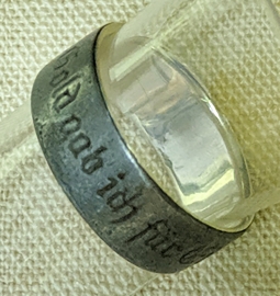 Ext Rare Eary WWI 1914 Austrian Gold for Iron Patriotic Donation Ring Lined with 18K Gold