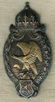 Stunning WWI Bulgarian Observer Badge in the Hollow Construction 900 Silver by Meybauer