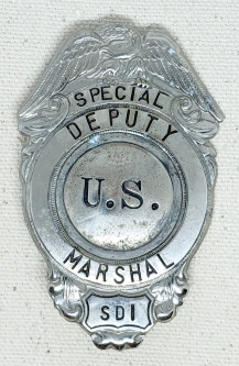 Great WWII Era Special Deputy US Marshal Badge From the Southern District of Illinois