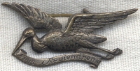 WWI French Aviation Patriotic Stork Badge