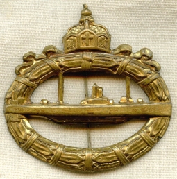 Nice WWI M1918 Imperial Prussian U-Boat Badge in Cliche Style Early - Mid 1920s
