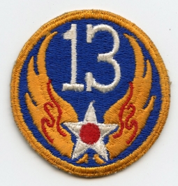 WWII USAAF 13th Air Force Patch Lightly Used