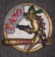 WWII-1950 Hand-Painted Bronze Plaque of USS Bang SS-385