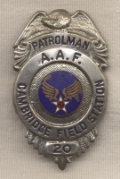 WWII USAAF Cambridge Field Station Patrolman Badge