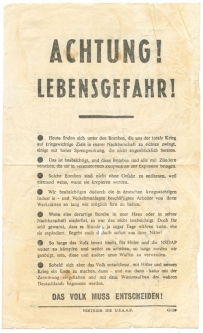 WWII USAAF Propaganda "Achtung!" Leaflet Dropped on German Troops