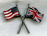 WWII "Bundles for Britain" (BFB) Crossed Flags Donation Pin