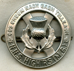 Large WWII Canadian Cap Badge of the North Nova Scotia Highlanders (Machine Gun) Regiment