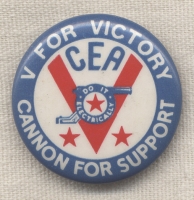 WWII Cannon Electric Association (CEA) "V for Victory" Homefront Pin