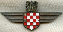 Scarce Ca. 1943 Croatian Air Force Legion Badge German Made, Unmarked by Juncker