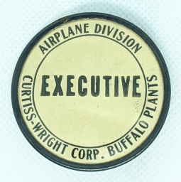 Rare Late 30's - Early WWII Curtiss - Wright Airplane Div. Executive Worker ID Badge