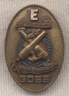 WWII Goss Manufacturing "E" Award Pin by Josten