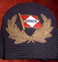 WWII Era Grace Lines Officer Cap Badge as Worn by Wally Johnson, Radio Officer