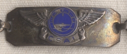 Cool WWII Chicago School of Aviation Instruments Sterling Silver Instructor Student ID Bracelet