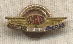 WWII JAHCO Jack & Heintz Inc. National Defense Worker Lapel Pin by W&H Co.