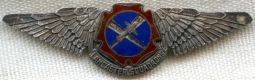 BEING RESEARCHED - WWII Sterling & Enamel Lancaster Sq. Wing - NOT FOR SALE UNTIL IDed