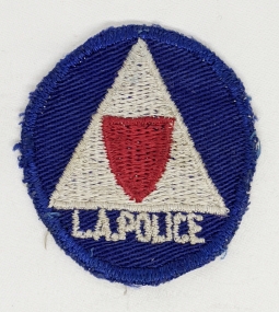 Extremely Rare WWII Los Angeles Police Civil Defense Cap Patch. Only One We've seen.