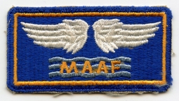 WWII USAAF Mediterranean Allied Air Force (MAAF) Shoulder Patch "Thick Waves" Variant, Unused