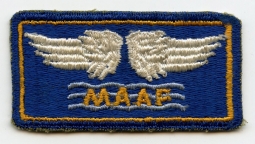 WWII USAAF Mediterranean Allied Air Force (MAAF) Shoulder Patch "Thin Waves" Variant, Lightly Used