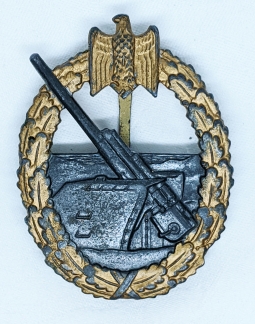Scarce Wartime Made WWII Nazi Kriegsmarine Coast Artillery Badge.