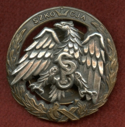 Nice WWII Officers Badge for Graduate of Polish School of Infantry & Motorized Cavalry in Scotland