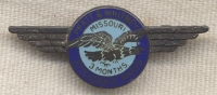 WWII Sterling Pratt & Whitney 3 Months' Attendance Award Pin (Missouri)