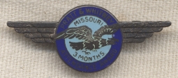 WWII Sterling Pratt & Whitney 3 Months' Attendance Award Pin (Missouri)