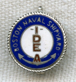 WWII Sterling Boston Naval Shipyard Idea Award Lapel Pin