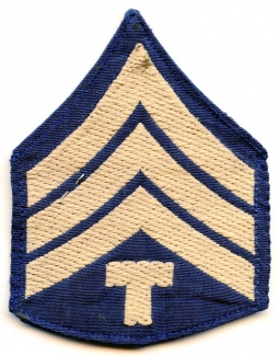 Small US Army Rank Stripes for Technician Fourth Grade Chenille-Like Embroidery