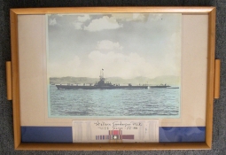 WWII Era Serving Tray/Wall Hanging Commemorating Sailor's Service on USS Sargo (SS-188)