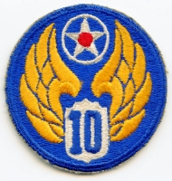 WWII USAAF 10th Air Force Patch Unworn